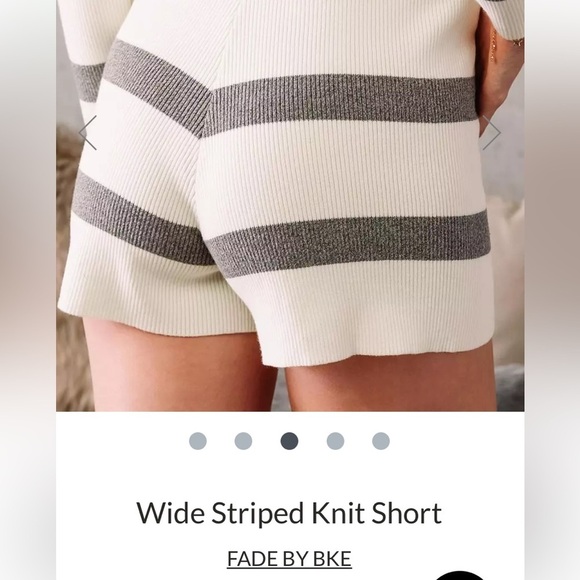 Fade By BKE Buckle Knit Short White and grey stripe NWOT sweater S w♥️75 - Picture 2 of 10